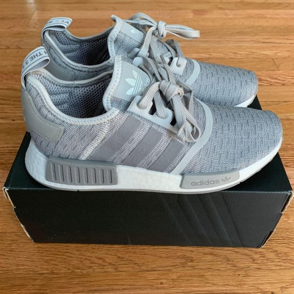 adidas nmd r1 grey and white womens